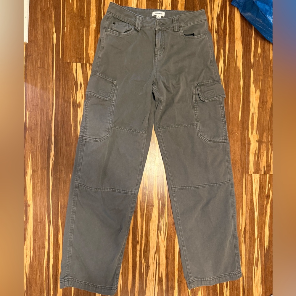 Garage Gray Cargo Pants with Straight Leg Design